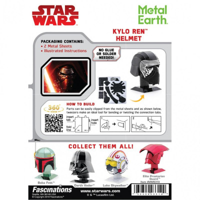 Metal Earth Luxusní ocelová stavebnice Přilba Star Wars Kylo Ren