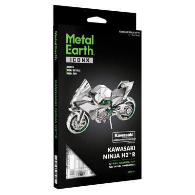 Metal Earth Luxusní ocelová stavebnice Kawasaki Ninja Green