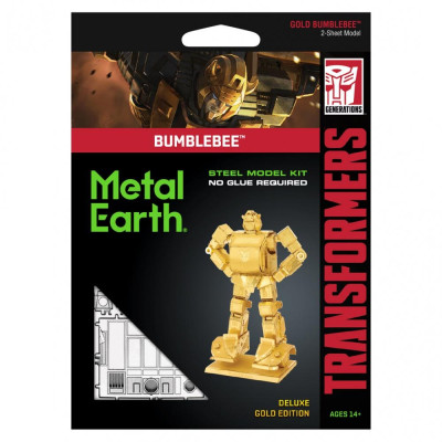 Metal Earth Luxusní ocelová stavebnice  Transformers Bumblebee zlatý