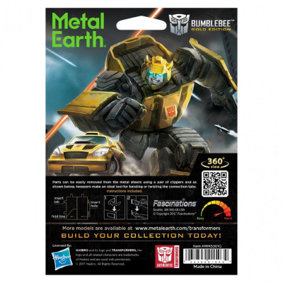 Metal Earth Luxusní ocelová stavebnice  Transformers Bumblebee zlatý