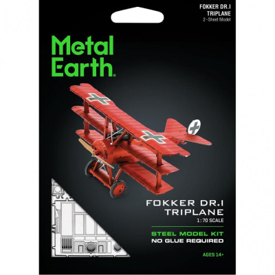 Metal Earth Luxusní ocelová stavebnice Tri-Wing Fokker Red Baron