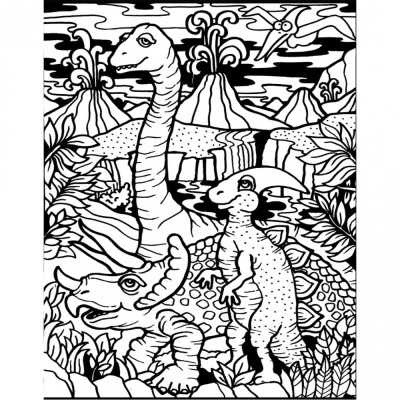 Colorvelvet Sametový obrázek Dinosauři 21x29,7cm