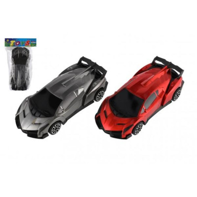 Auto závodný plast 22cm na zotrvačník 2 farby vo vrecku 17,5x27cm