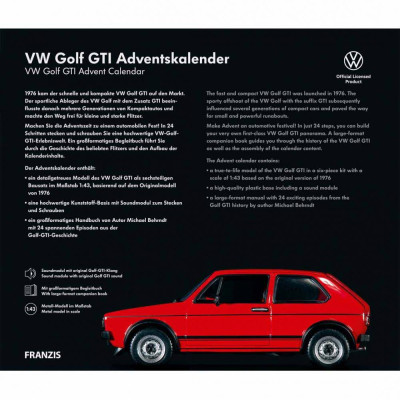 Franzis adventní kalendář Volkswagen  VW Golf GTI se zvukem 1:43