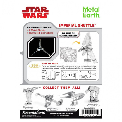 Metal Earth Luxusní ocelová stavebnice Star Wars Imperial Shuttle