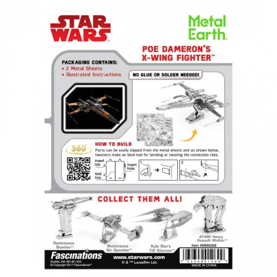 Metal Earth Luxusní ocelová stavebnice Star Wars   EP 7 PD stíhačka X-Wing