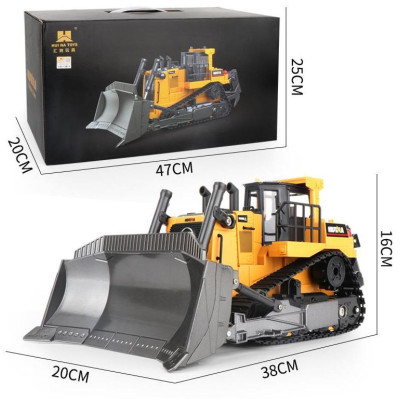 Amewi RC buldozer s funkční radlicí a zadním drapákem 1:16, zvuky, LED