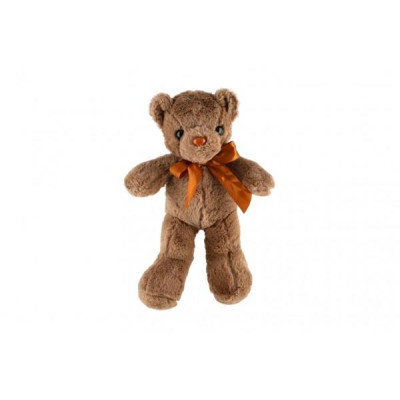 Medveď/Medvedík s mašľou plyš 30cm hnedý