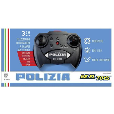 RE.EL Toys RC vrtulník policejní 3 kanály, gyroskop RTF sada