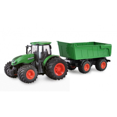 Amewi RC Traktor 2,4 Ghz se sklápěcím přívěsem, světla, zvuk 1:24