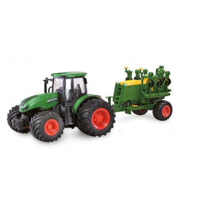 Amewi RC Traktor 2,4 Ghz se secím přívěsem, světla, zvuk 1:24