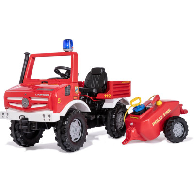 Šliapací traktor Unimog hasiči s pumpou a striekačkou