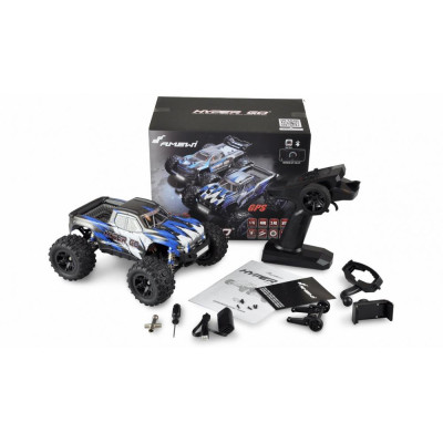 AMEWI Hyper Go Monster Truck s GPS 4WD 1:16 RTR. brushed, LED, modrý