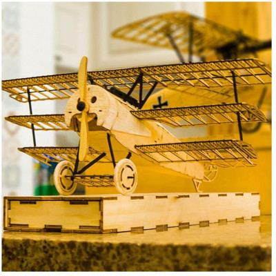 SIVA 3D puzzle Fokker DR1 1:18 laser cut stavebnice 400 mm