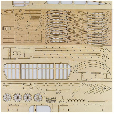 SIVA 3D puzzle Bleriot 1:20 laser cut stavebnice 435 mm