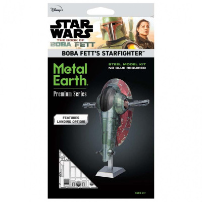 Metal Earth Luxusní ocelová stavebnice Star Wars Mandalorian - Hvězdná stíhačka Boba Fetta