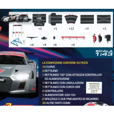 RE.EL Toys Autodráha Audi R8 LMS GT3 1:43 3 metry, 3 sestavy