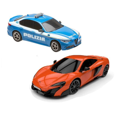 RE.EL Toys sada RC aut Alfa Romeo Qiulia Q Polizia a McLaren 675LT 1:24 RTR