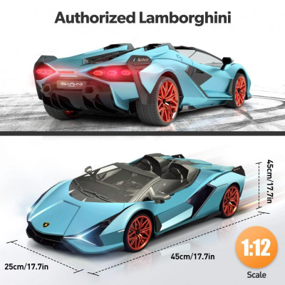 RE.EL Toys RC auto Lamborghini Sian 1:12 modrá metalíza, proporcionální RTR LED 2,4Ghz