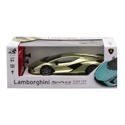 Siva RC auto Lamborghini Sian 1:24 olivově zelená metalíza, 100% RTR, LED světla