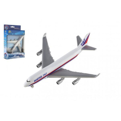 Lietadlo Welly Boeing 747 plast/kov 15cm v krabičke 13x21x4,5cm