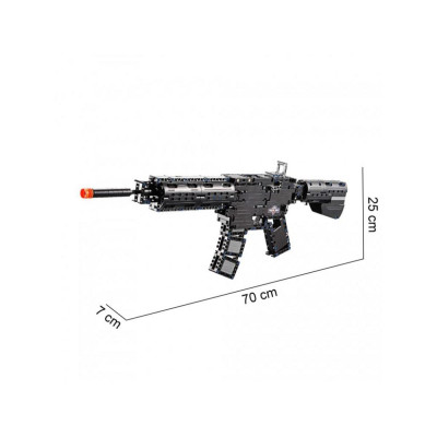 Double E stavebnice útočná puška M4A1 Mauser, 621 dílků, zásobník na střelbu gumičkami