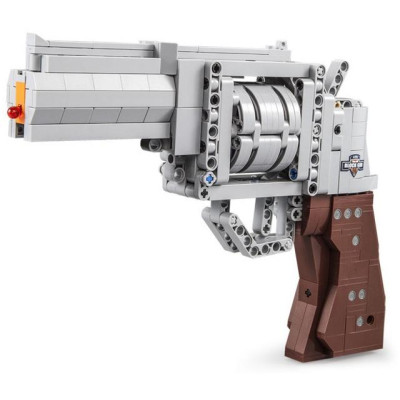 CaDA stavebnice Revolver 475 dílků, střílí plastové tyčinky.