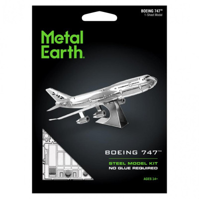 Metal Earth Luxusní ocelová stavebnice komerční letadlo Boeing 747