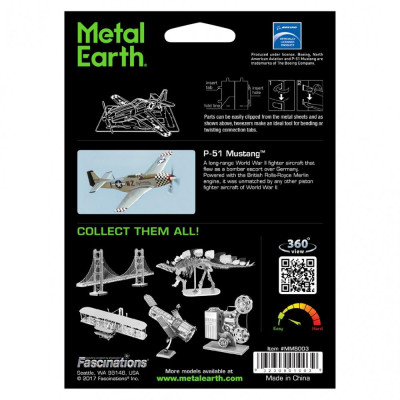 Metal Earth Luxusní ocelová stavebnice Mustang P-51