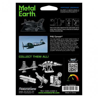 Metal Earth Luxusní ocelová stavebnice F4U Corsair