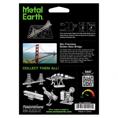 Metal Earth Luxusní ocelová stavebnice Golden Gate Bridge