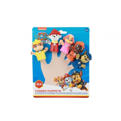 Maňuška prstová 5ks Tlapková patrola/Paw patrol guma 6cm na karte 16,5x20cm