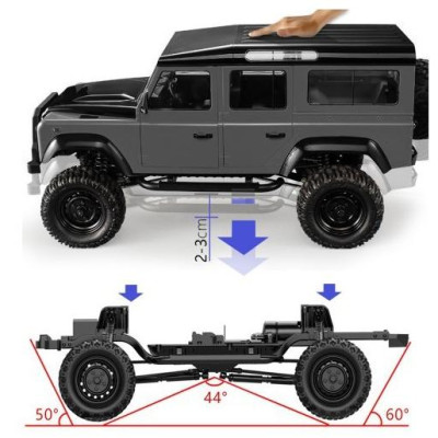 DoubleE RC auto Land Rover Defender D110 Wagon 1:8 oranžová