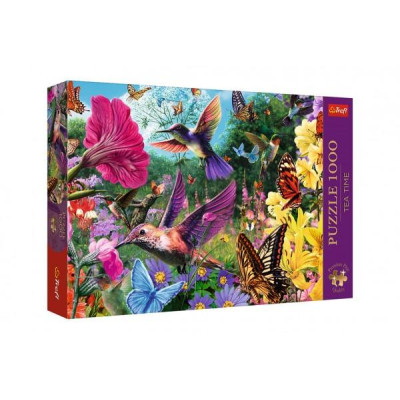 Puzzle Premium Plus - Čajový čas: Záhrada kolibríkov 1000 dielikov 68,3x48cm v krabici 40x27x6cm