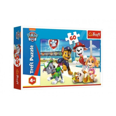 Puzzle Vo svete šteniat Tlapková patrola/Paw patrol 33x22cm 60 dielikov v krabici 21x14x4cm