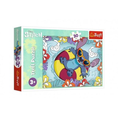 Puzzle Lilo&Stitch na dovolenke 27x20cm 30 dielikov v krabičke 21x14x4cm