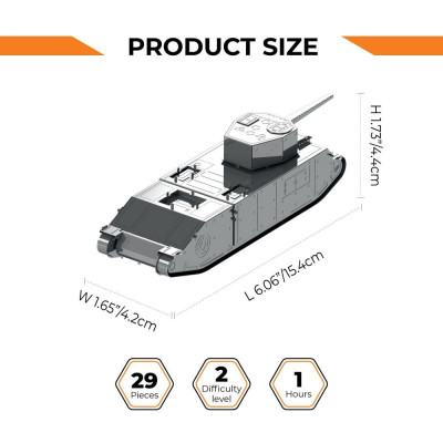 Metal Time Luxusní ocelová stavebnice tank TOG II