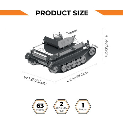 Metal Time Luxusní ocelová stavebnice tank Pz.Kpfw. II Ausf.G