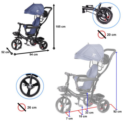 Knoki tříkolka Trike Fix Lite tmavě modrá