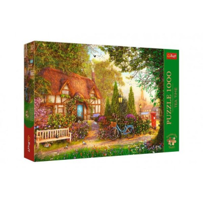 Puzzle Premium Plus - Čajový čas: Došková chalupa 1000 dielikov 68,3x48cm v krabici 40x27x6cm