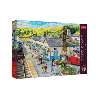 Puzzle Premium Plus - Čajový čas: Vlaková stanica 1000 dielikov 68,3x48cm v krabici 40x27x6cm