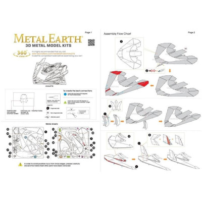 Metal Earth Luxusní ocelová stavebnice Batman vs Superman Batwing