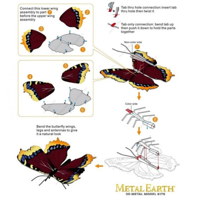 Metal Earth Luxusní ocelová stavebnice Butterfly Mourning Cloak