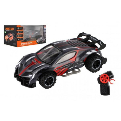 Auto RC športový plast 2,4 GHz 20cm na batérie šedo-červené v krabici 24x12x14cm