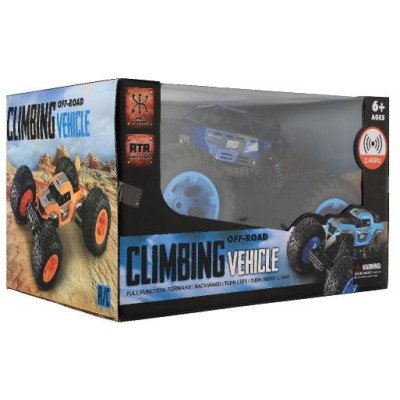 Auto RC Off-Road terénny 2,4 GHz plast 32cm dobíjací pack + batéria modrej v krabici 38x23x26cm