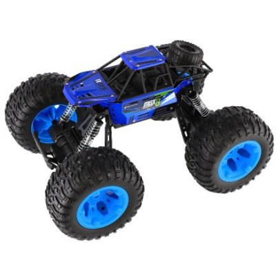 Auto RC Off-Road terénny 2,4 GHz plast 32cm dobíjací pack + batéria modrej v krabici 38x23x26cm