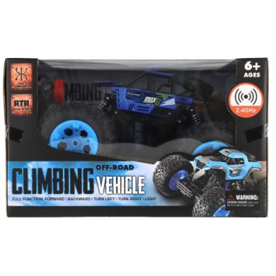 Auto RC Off-Road terénny 2,4 GHz plast 32cm dobíjací pack + batéria modrej v krabici 38x23x26cm