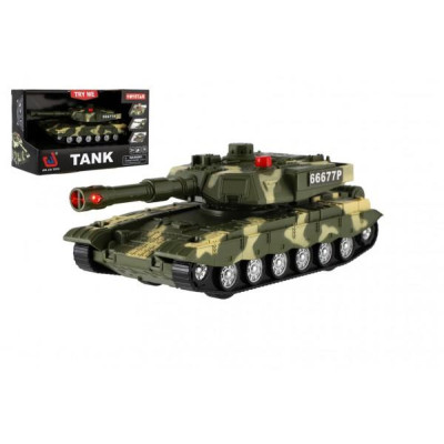 Tank plast 20cm na zotrvačník na batérie so svetlom so zvukom v krabici 23x14x11cm