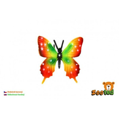 Motýľ tropický Papilio/vidlochvost farebný zooted plast 6cm v sáčku