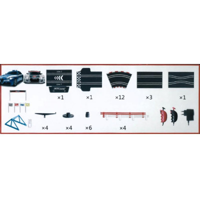 RE.EL Toys autodráha licencovaná Polizia 3v1 1:43 3 metry, 3 sestavy, LED světla